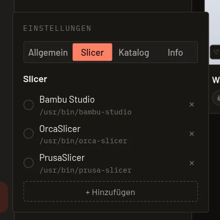 Slicer-Einstellungen